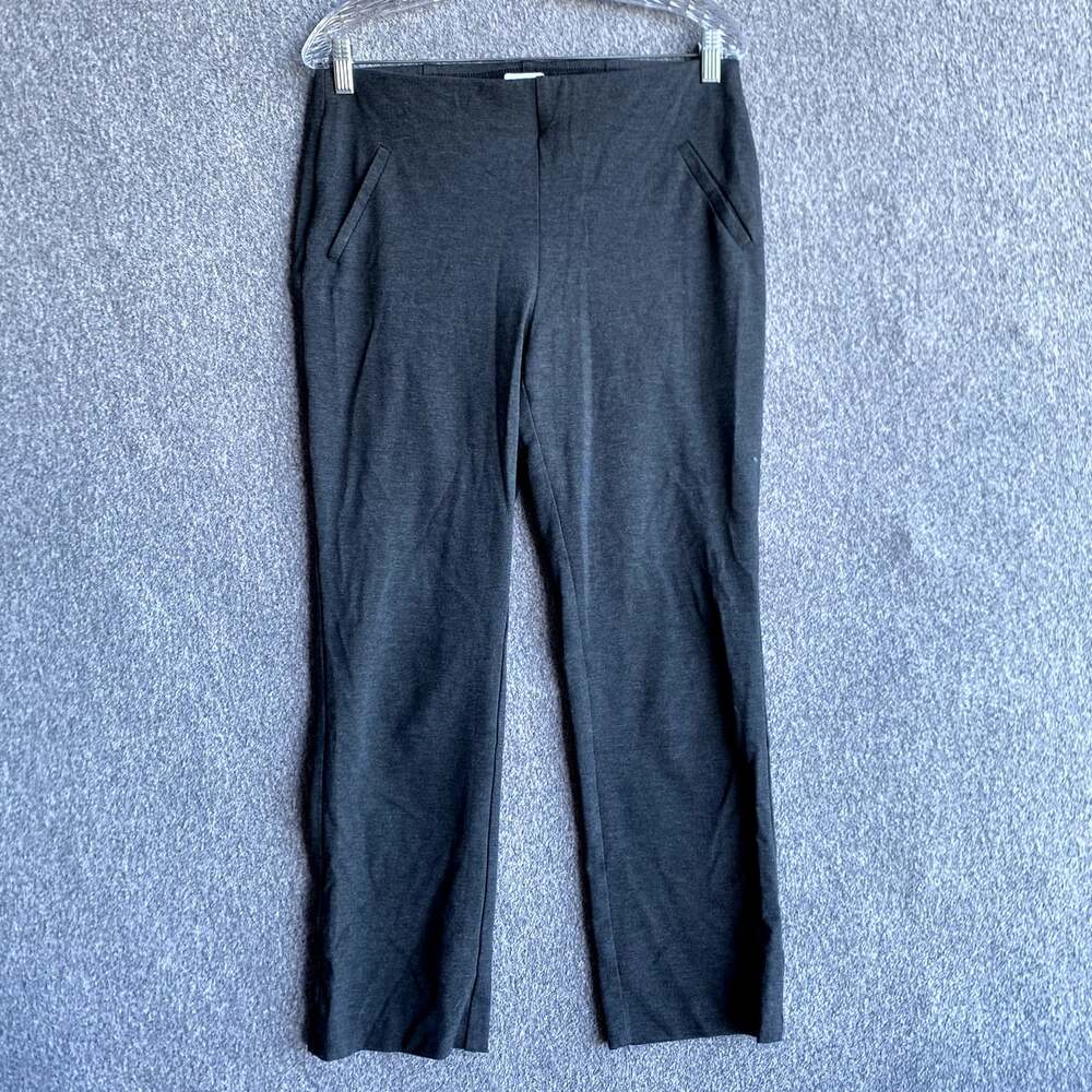 Chico’s Women's Size 1 Short Gray Rayon Pull On Straight Leg Dress Pants